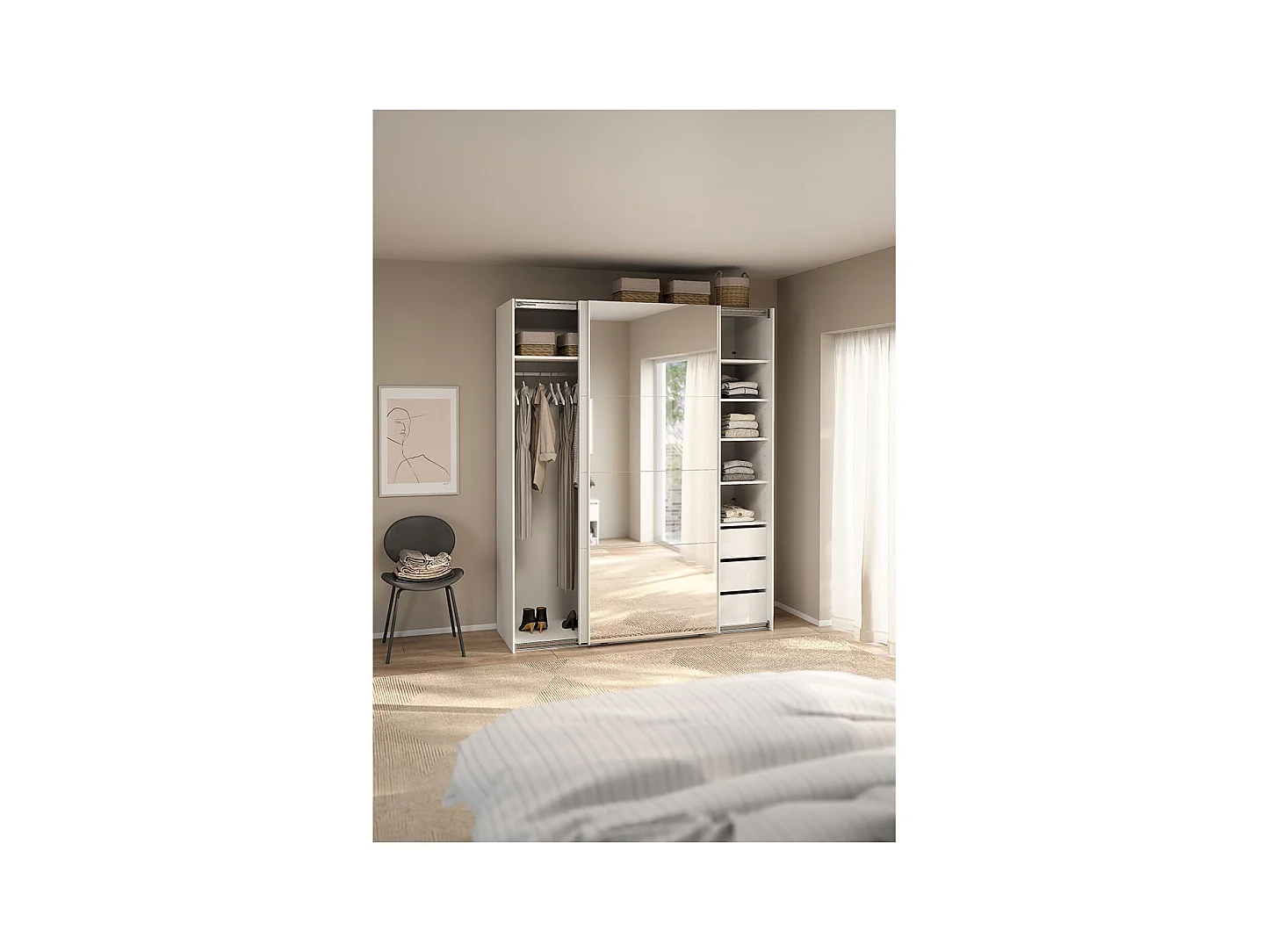 Catania Schiebetürenschrank 2 Türen 180x220cm weiß.