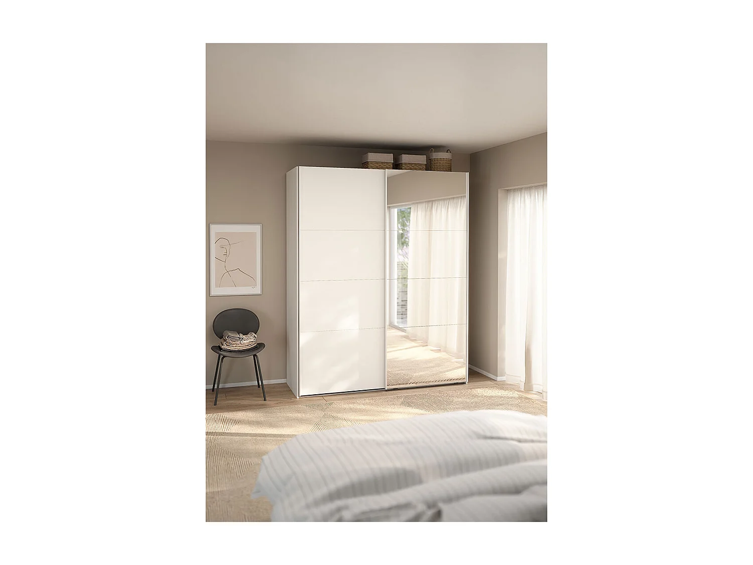 Catania Schiebetürenschrank 2 Türen 180x220cm weiß.