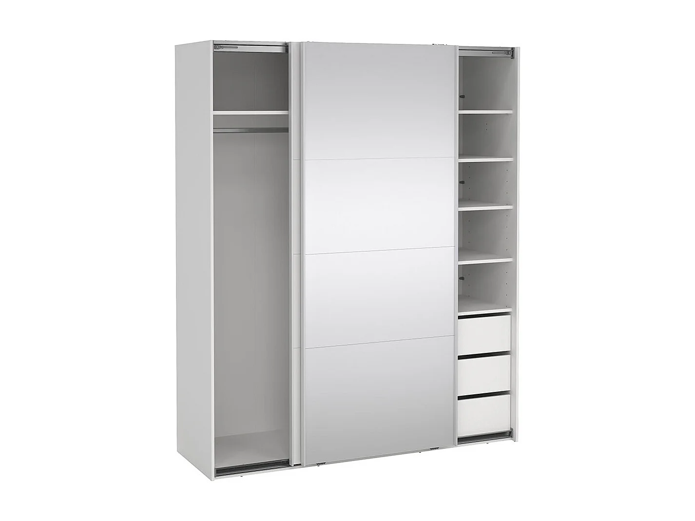 Catania schuifdeurkast 2 deuren 180x220cm wit.