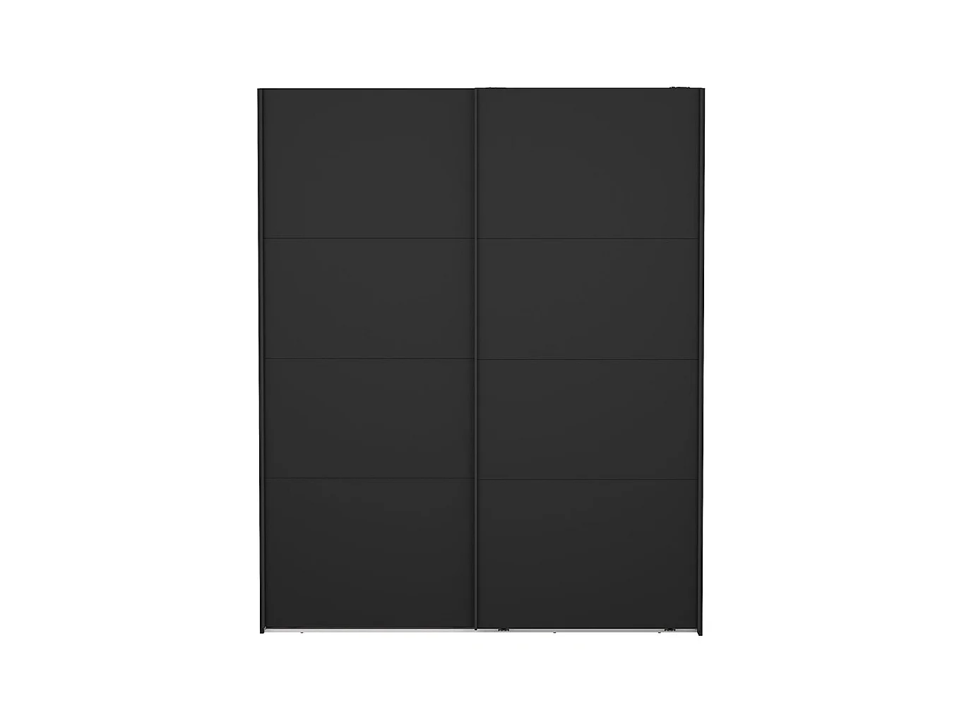 Catania Kleiderschrank 221x179x65cm, 2 Schiebetüren matt schwarz.
