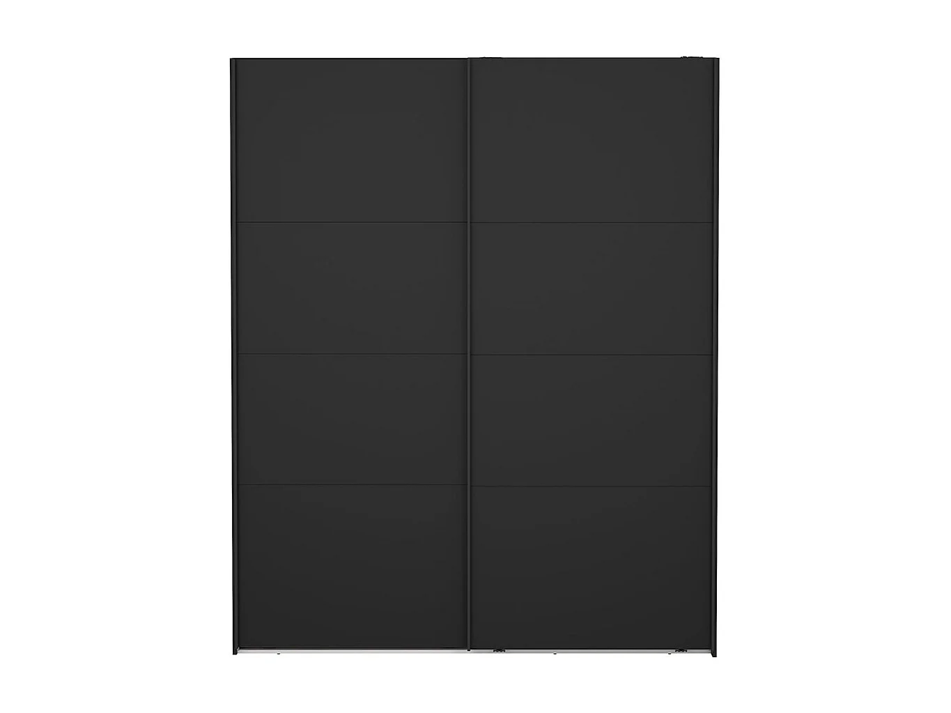 Catania Kleiderschrank 221x179x65cm, 2 Schiebetüren matt schwarz.