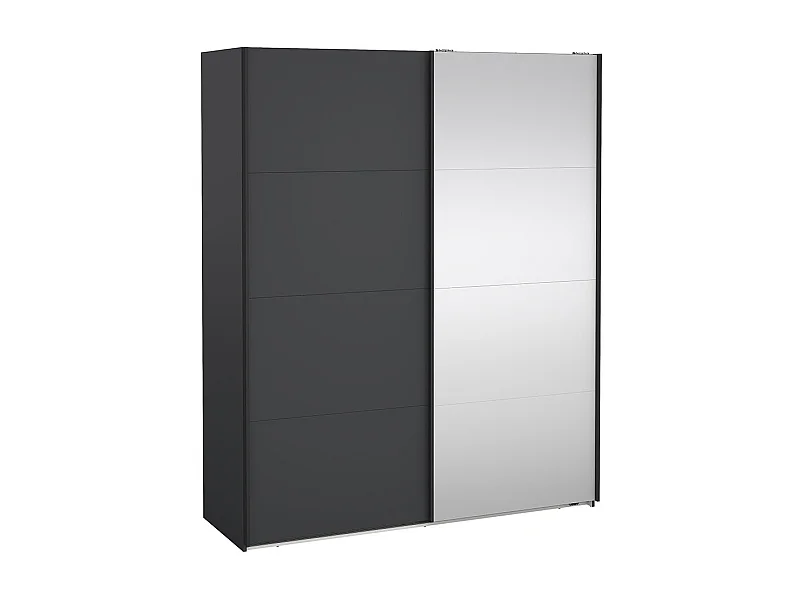 Bergamo Schiebetürenschrank 2 Türen 180x220cm matt grau.