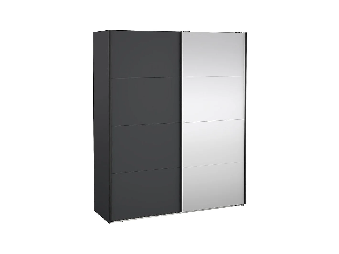 Bergamo armoire coulissante 2 portes 180x220cm gris mat.