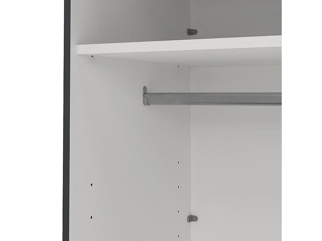 Bergamo armoire coulissante 2 portes 180x220cm gris mat.