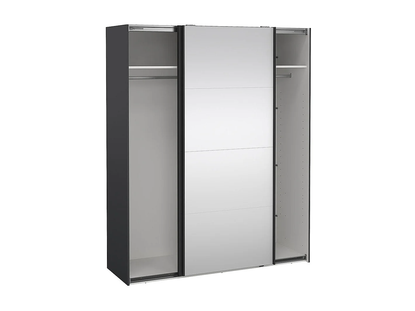 Bergamo armoire coulissante 2 portes 180x220cm gris mat.