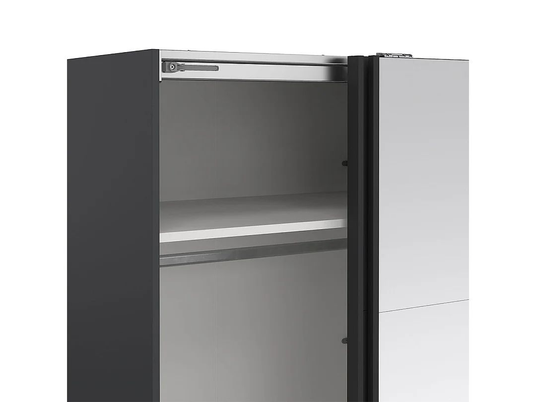 Bergamo armoire coulissante 2 portes 180x220cm gris mat.
