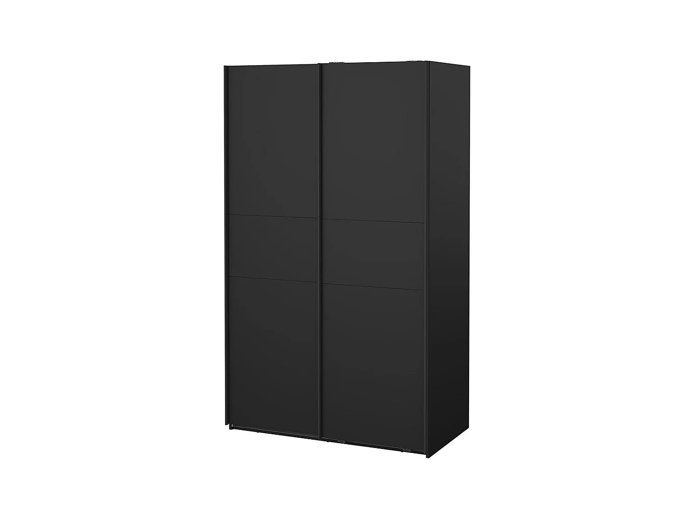 Como armoire coulissante 2 portes 120x200cm noir mat.