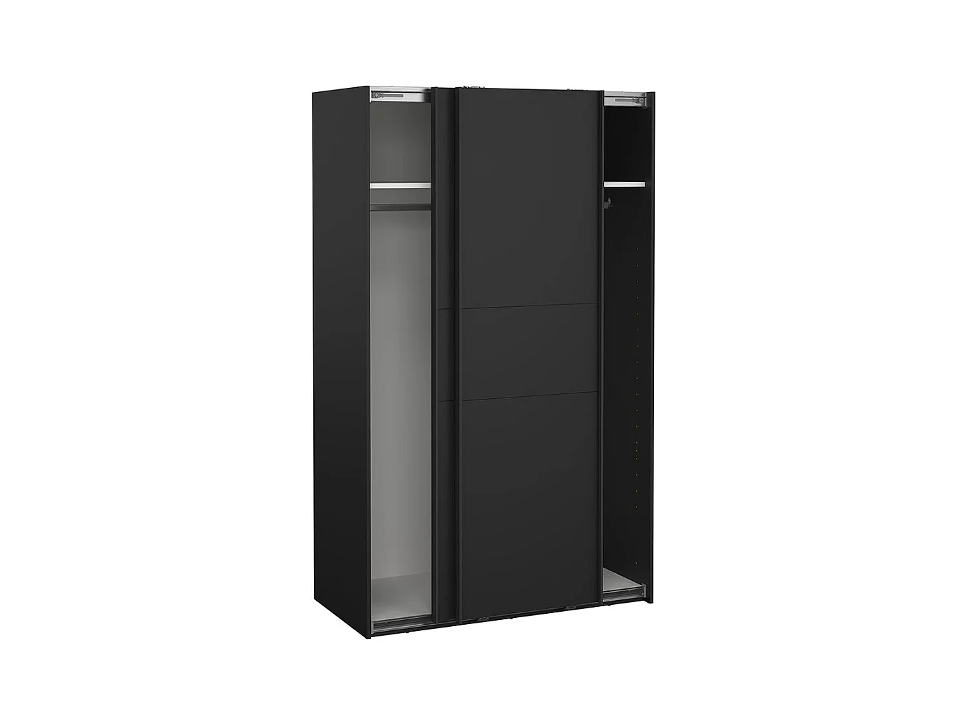 Como armoire coulissante 2 portes 120x200cm noir mat.