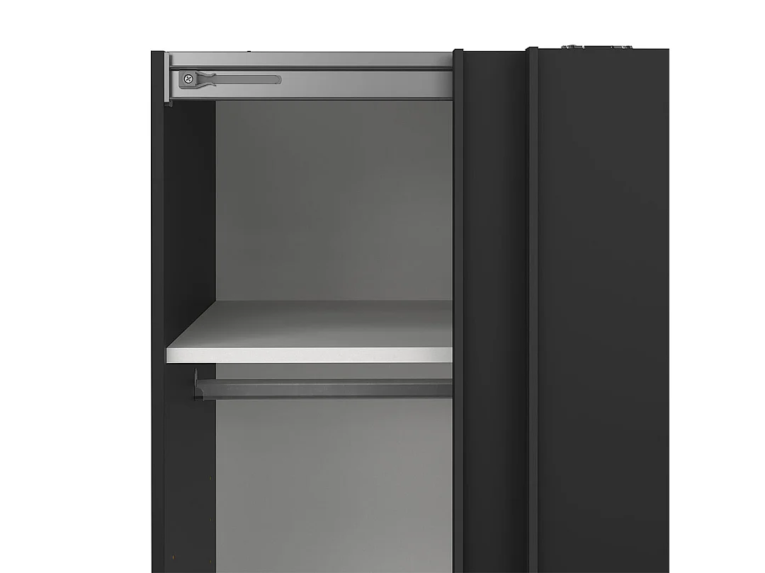 Como armoire coulissante 2 portes 120x200cm noir mat.