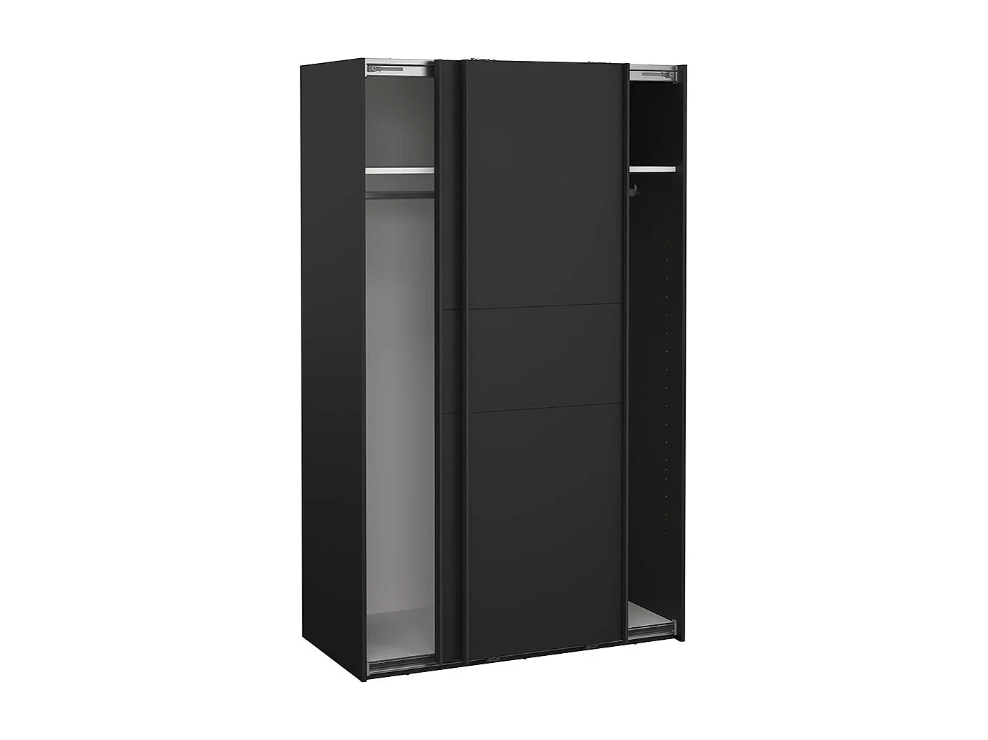 Como armoire coulissante 2 portes 120x200cm noir mat.