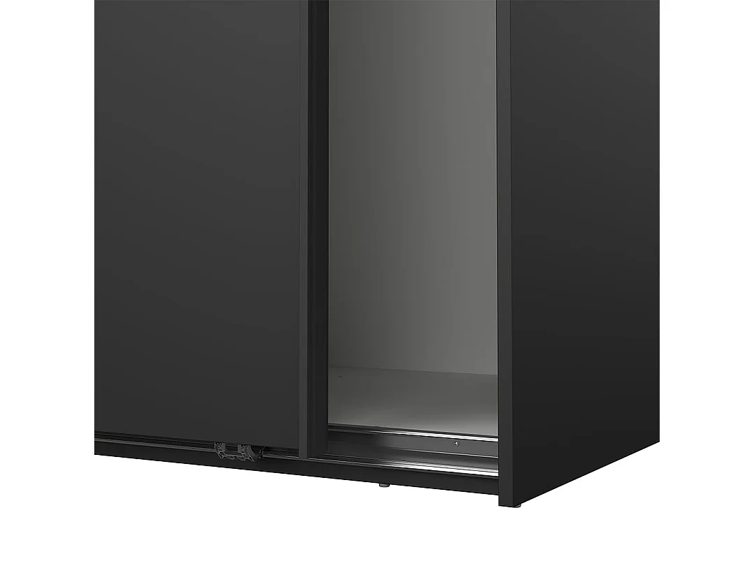 Como armoire coulissante 2 portes 120x200cm noir mat.