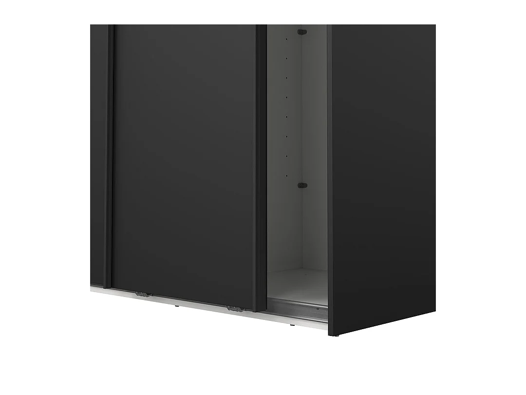 Como armoire coulissante 2 portes 120x220cm noir mat.