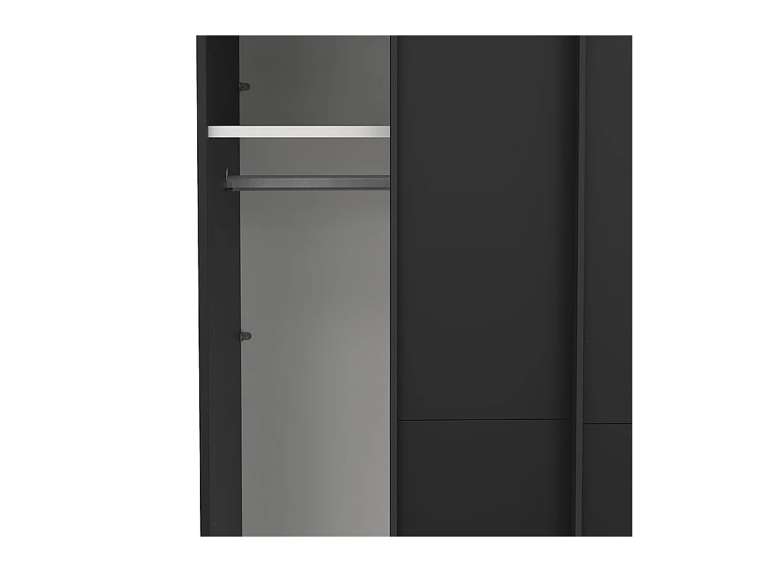 Como armoire coulissante 2 portes 120x220cm noir mat.