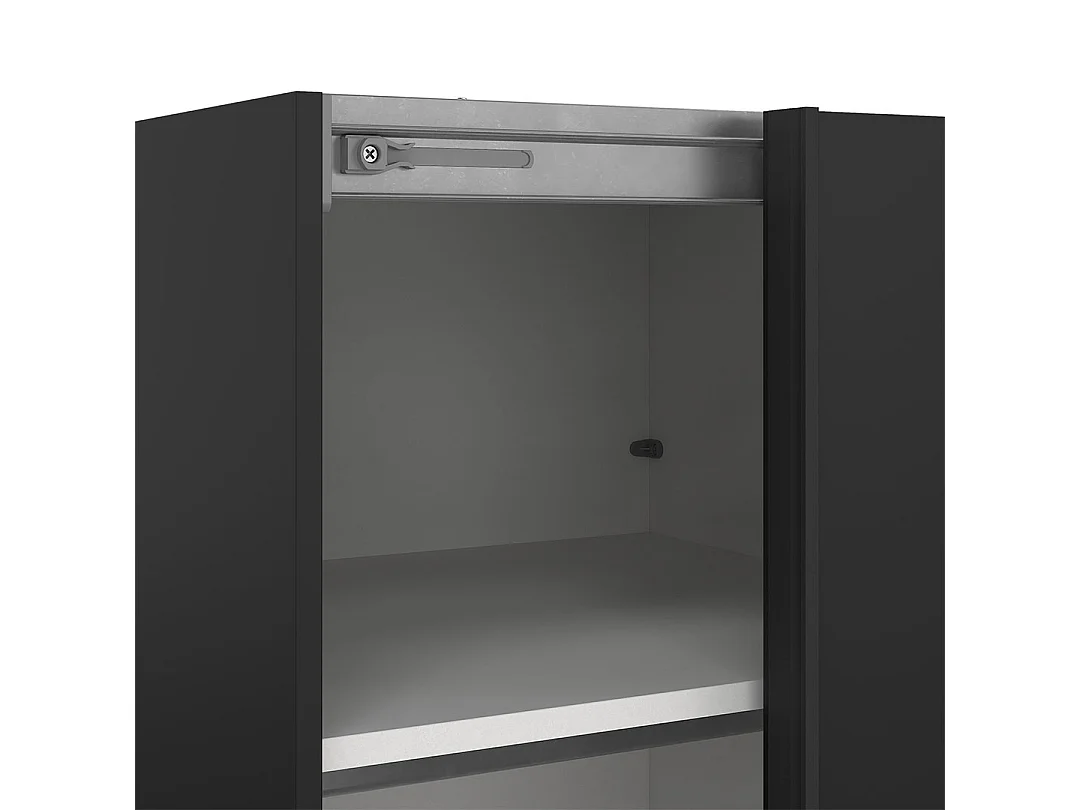 Como armoire coulissante 2 portes 120x220cm noir mat.