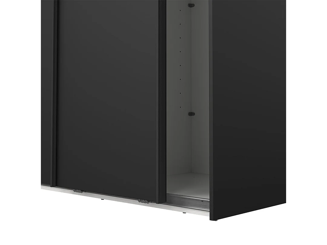 Como armoire coulissante 2 portes 120x220cm noir mat.