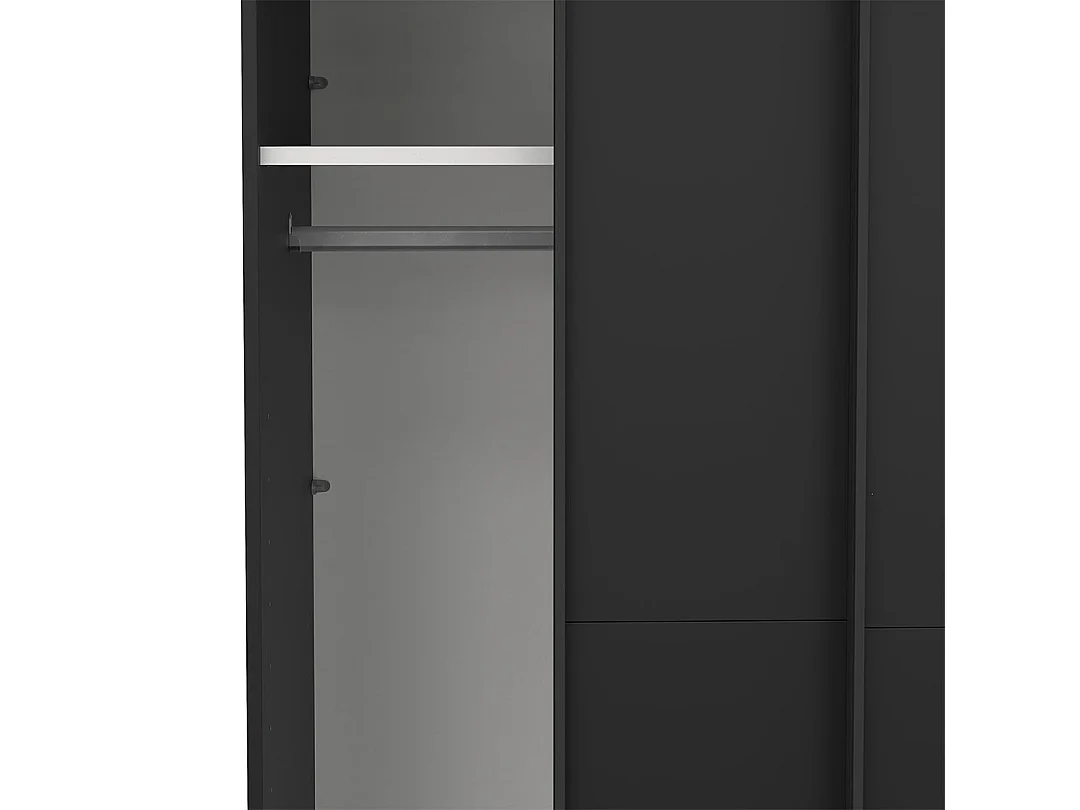 Como armoire coulissante 2 portes 120x220cm noir mat.