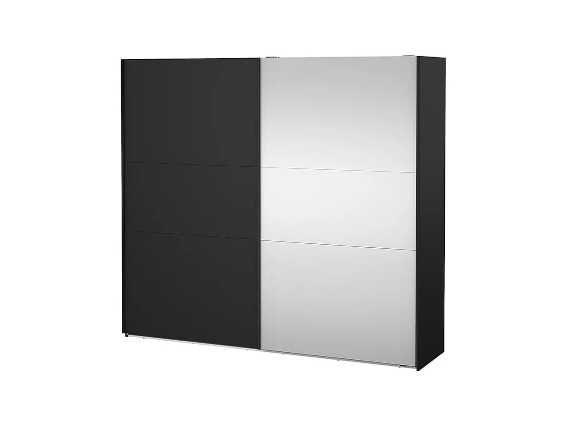 Como armoire coulissante 2 portes 245x220cm noir mat.