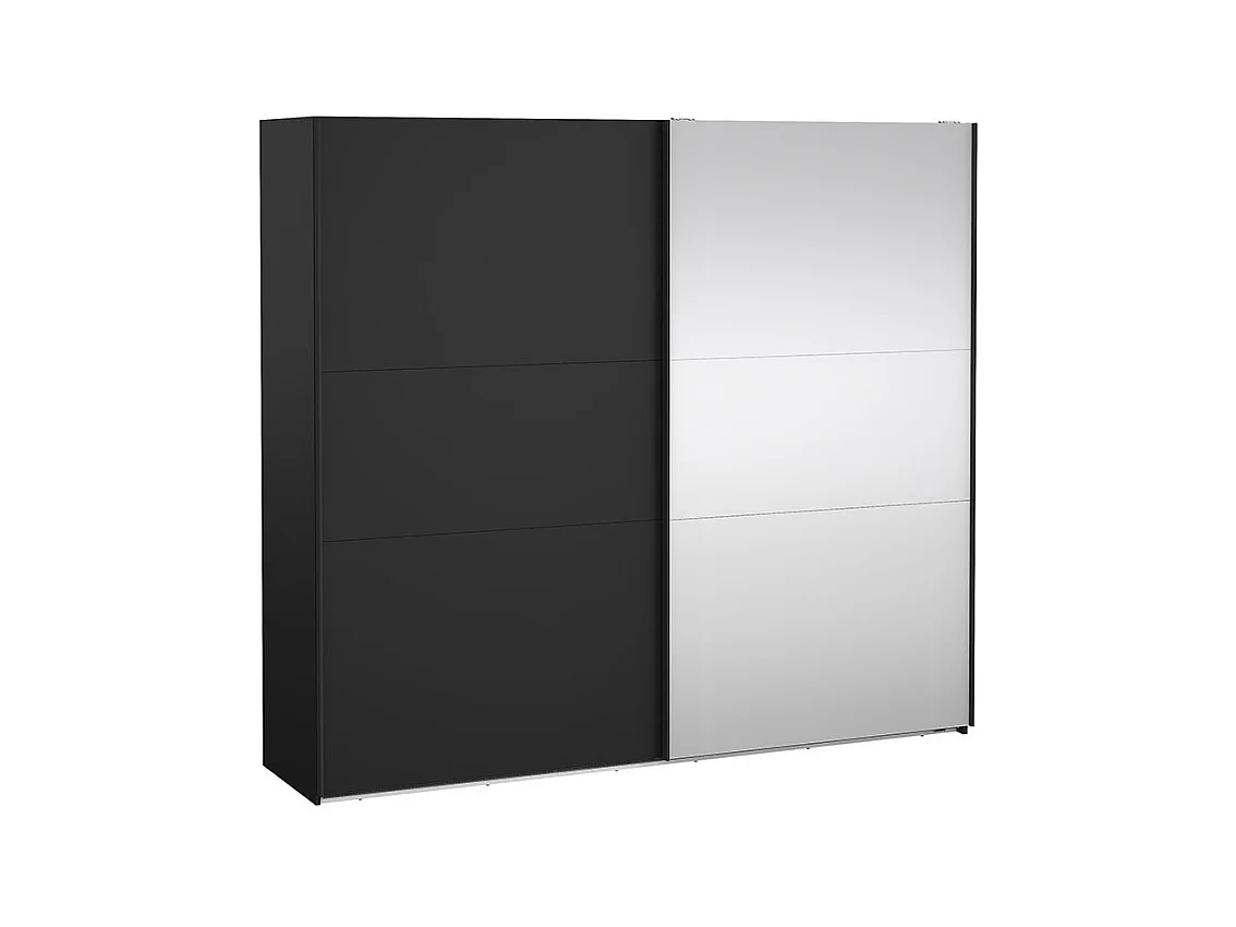 Como armoire coulissante 2 portes 245x220cm noir mat.