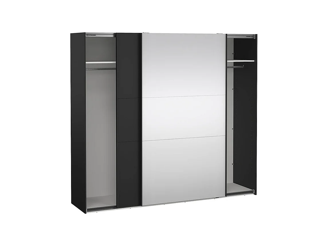 Como armoire coulissante 2 portes 245x220cm noir mat.