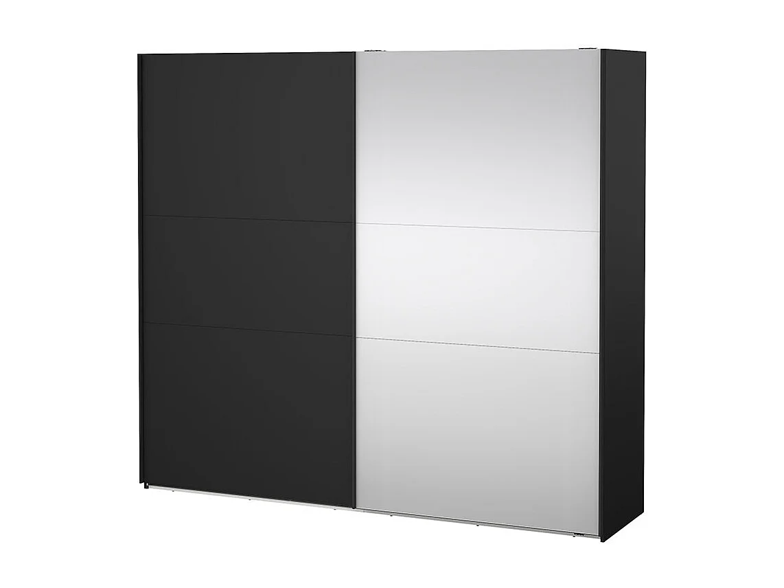Como armoire coulissante 2 portes 245x220cm noir mat.