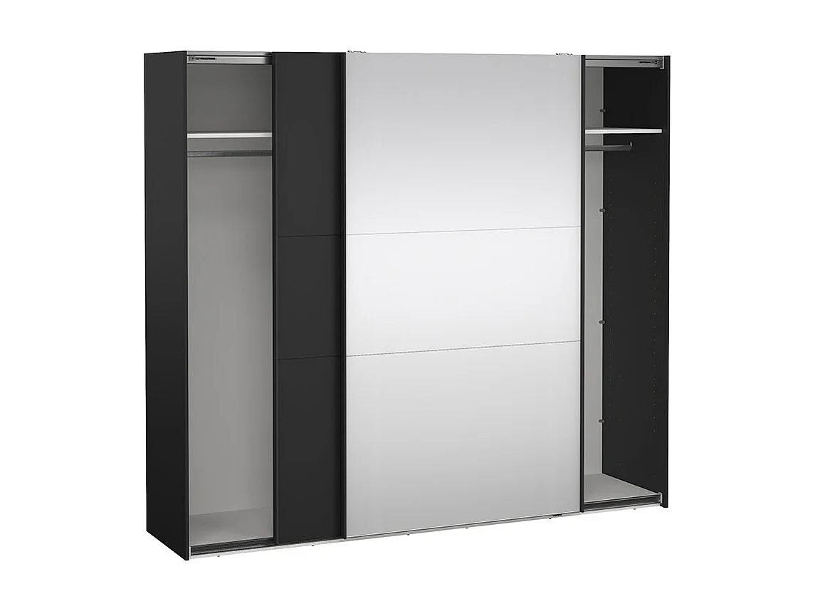 Como armoire coulissante 2 portes 245x220cm noir mat.