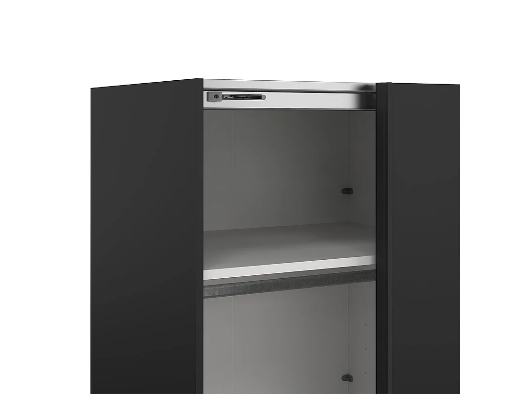 Como armoire coulissante 2 portes 245x220cm noir mat.
