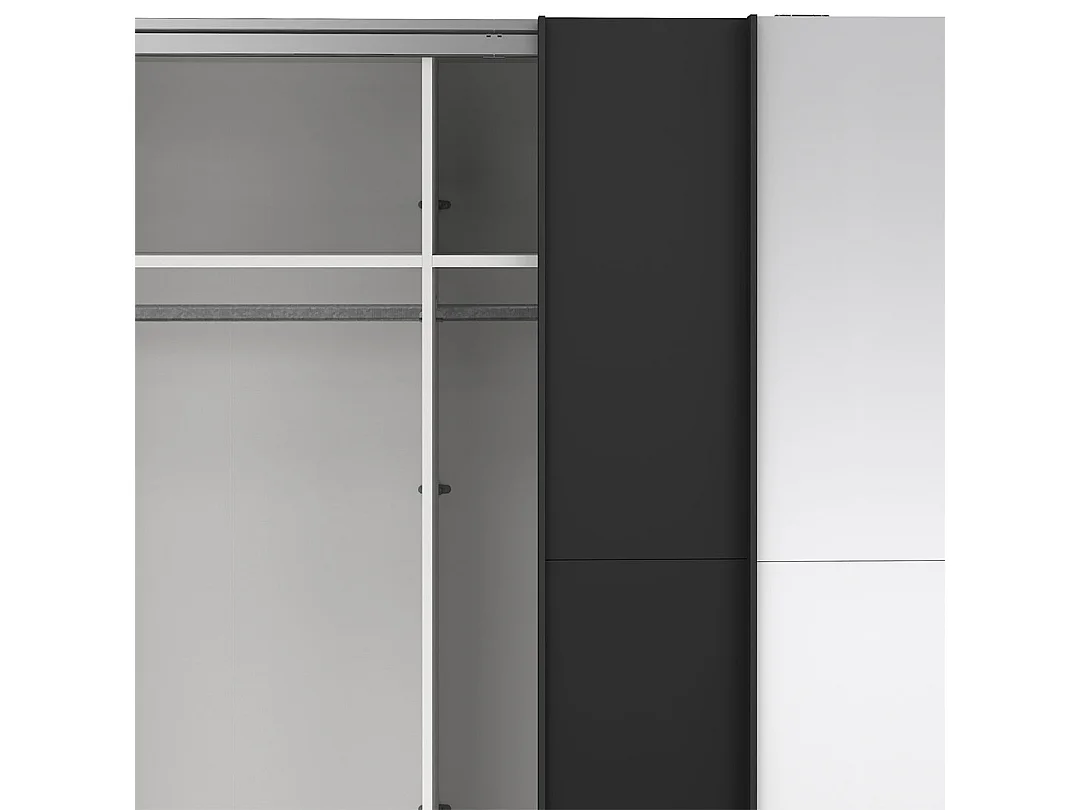 Como armoire coulissante 2 portes 245x220cm noir mat.