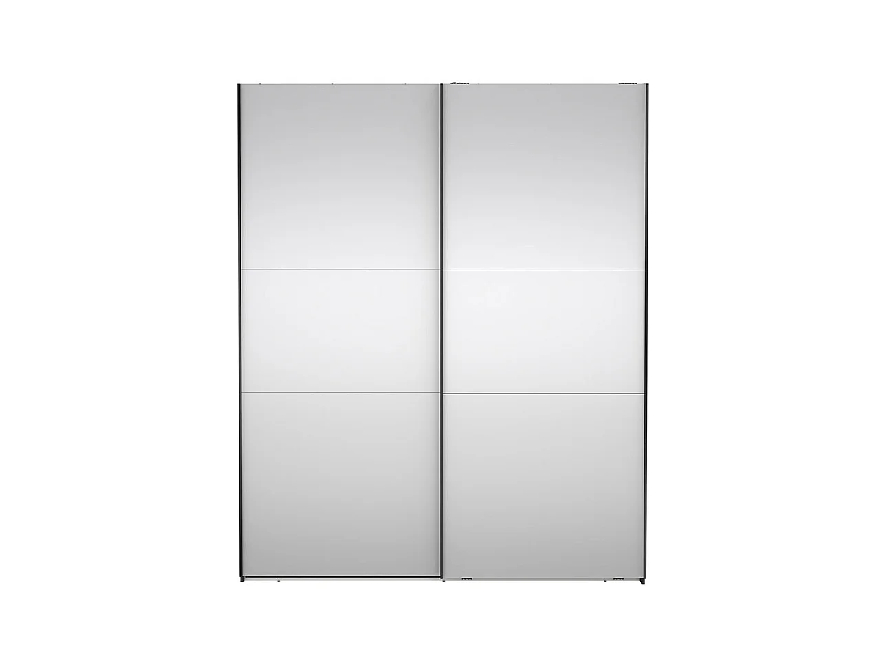 Como armoire coulissante 2 portes avec miroir 180x220cm noir mat.