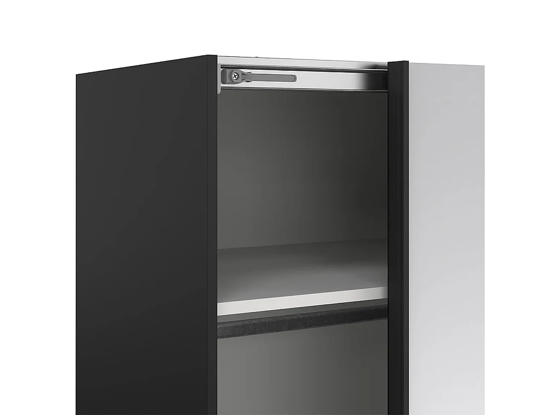 Como armoire coulissante 2 portes avec miroir 180x220cm noir mat.