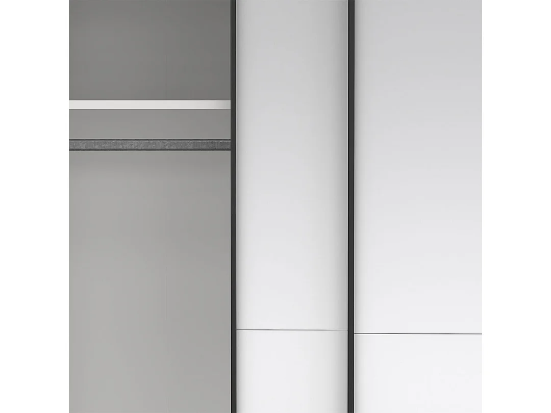 Como armoire coulissante 2 portes avec miroir 180x220cm noir mat.