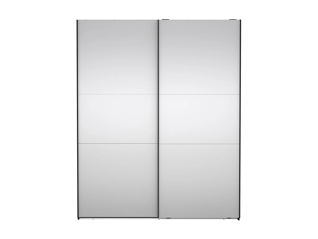 Como armoire coulissante 2 portes avec miroir 180x220cm noir mat.