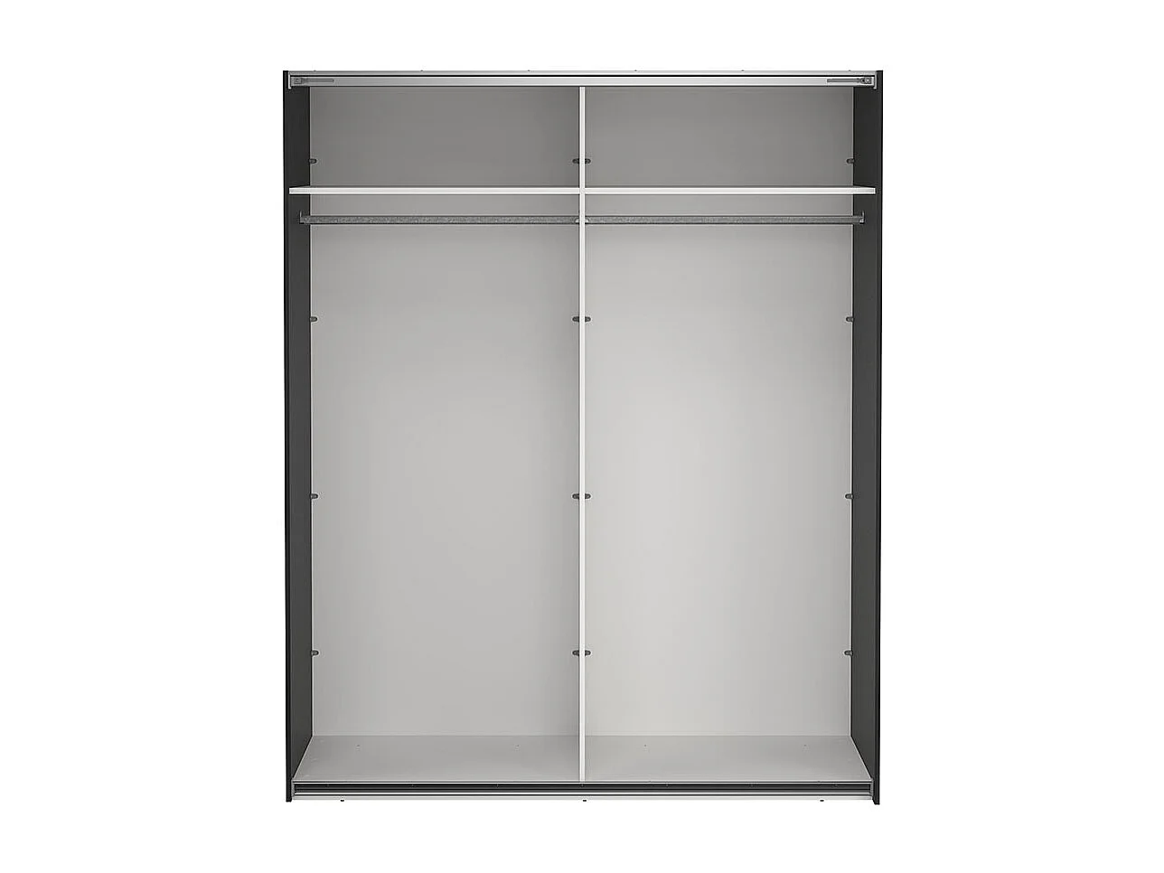 Como armoire coulissante 2 portes avec miroir 180x220cm noir mat.