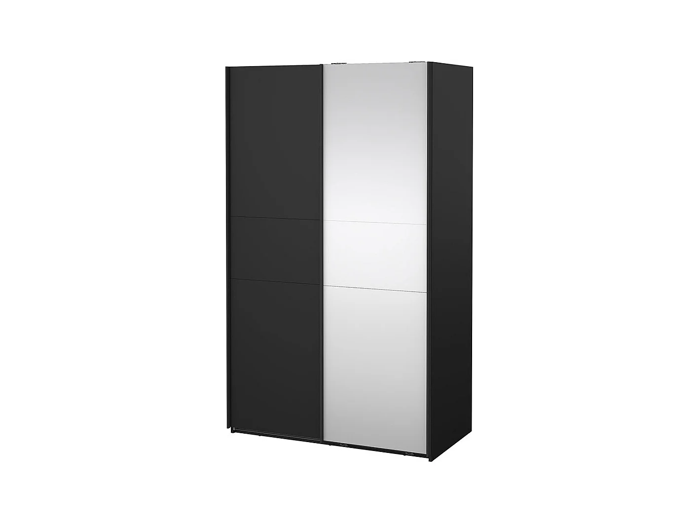 Como armoire coulissante 2 portes 120x200cm noir mat.