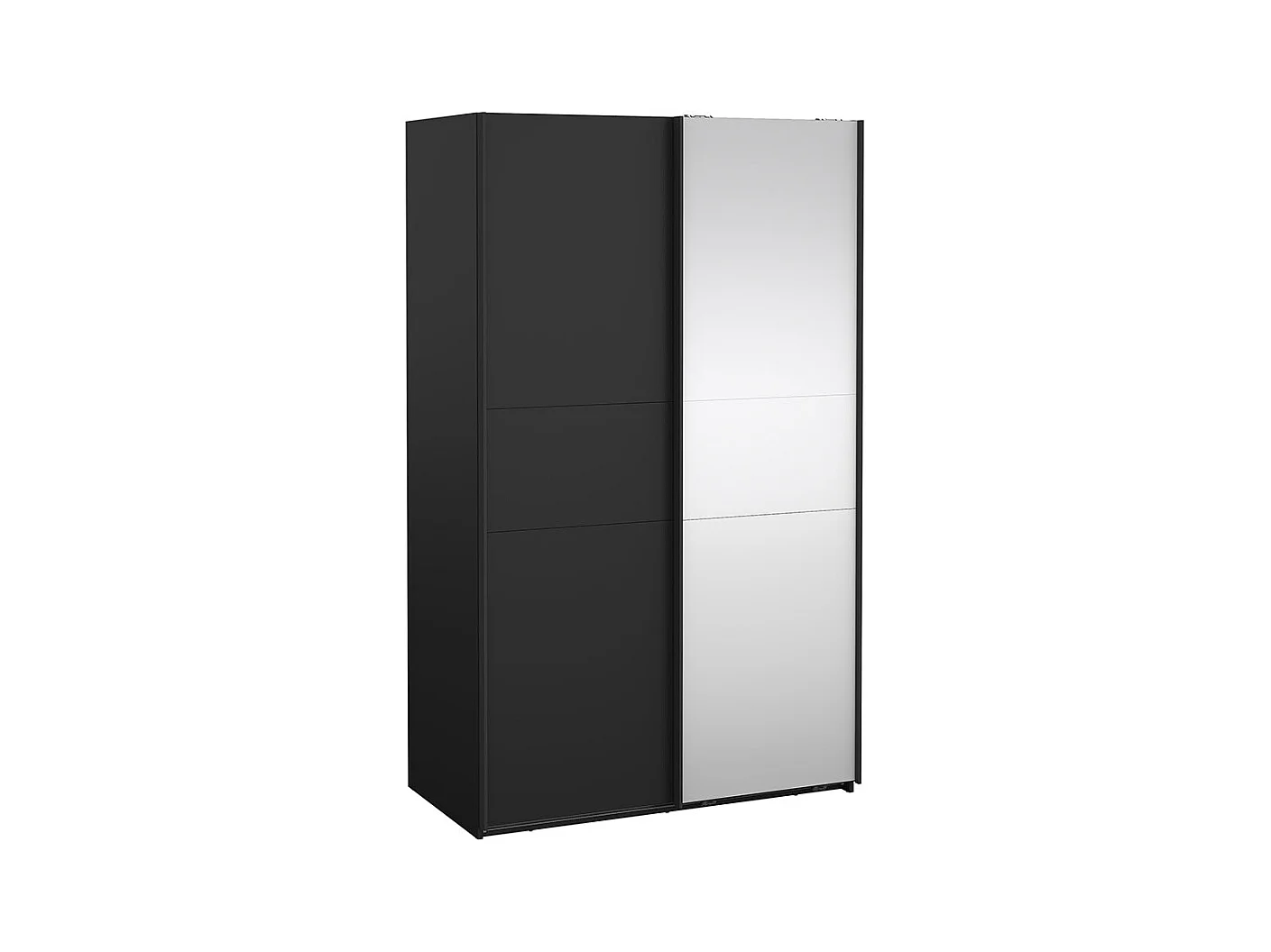 Como armoire coulissante 2 portes 120x200cm noir mat.