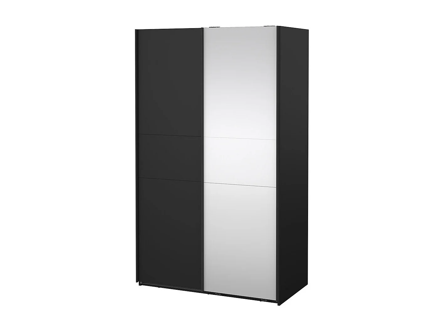 Como armoire coulissante 2 portes 120x200cm noir mat.