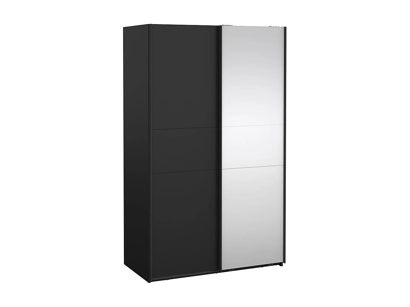 Como armoire coulissante 2 portes 120x200cm noir mat.