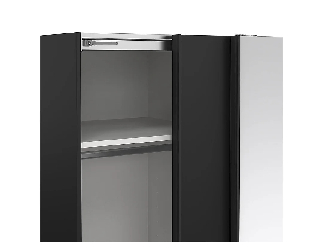 Como armoire coulissante 2 portes 120x200cm noir mat.