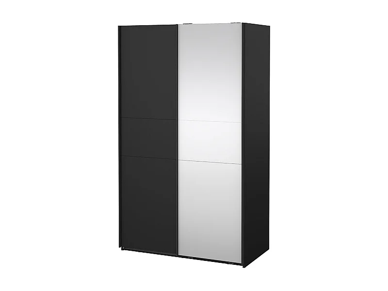Como armoire coulissante 2 portes 120x200cm noir mat.