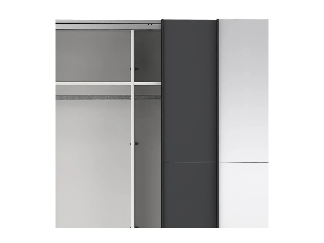 Como armoire coulissante 2 portes 245x220cm gris mat.