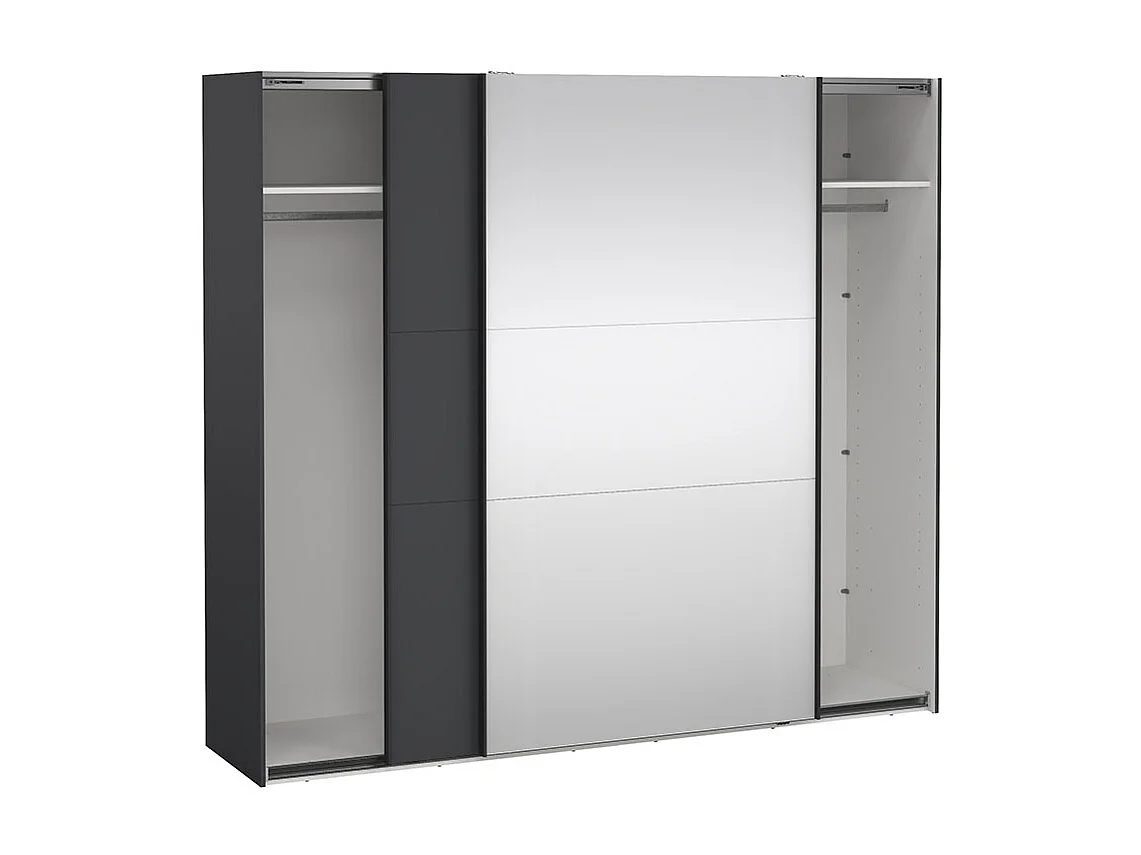 Como armoire coulissante 2 portes 245x220cm gris mat.