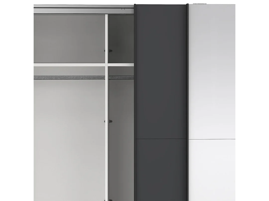 Como armoire coulissante 2 portes 245x220cm gris mat.