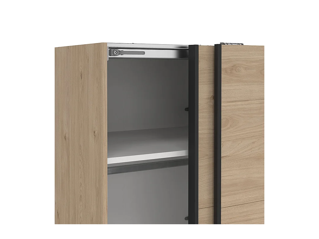 Bergamo armoire coulissante 2 portes 140x220cm chêne décor.