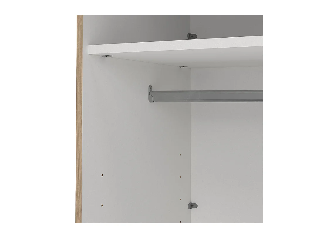 Bergamo armoire coulissante 2 portes 140x220cm chêne décor.