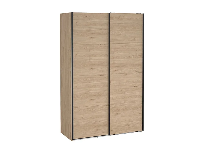 Bergamo armoire coulissante 2 portes 140x220cm chêne décor.