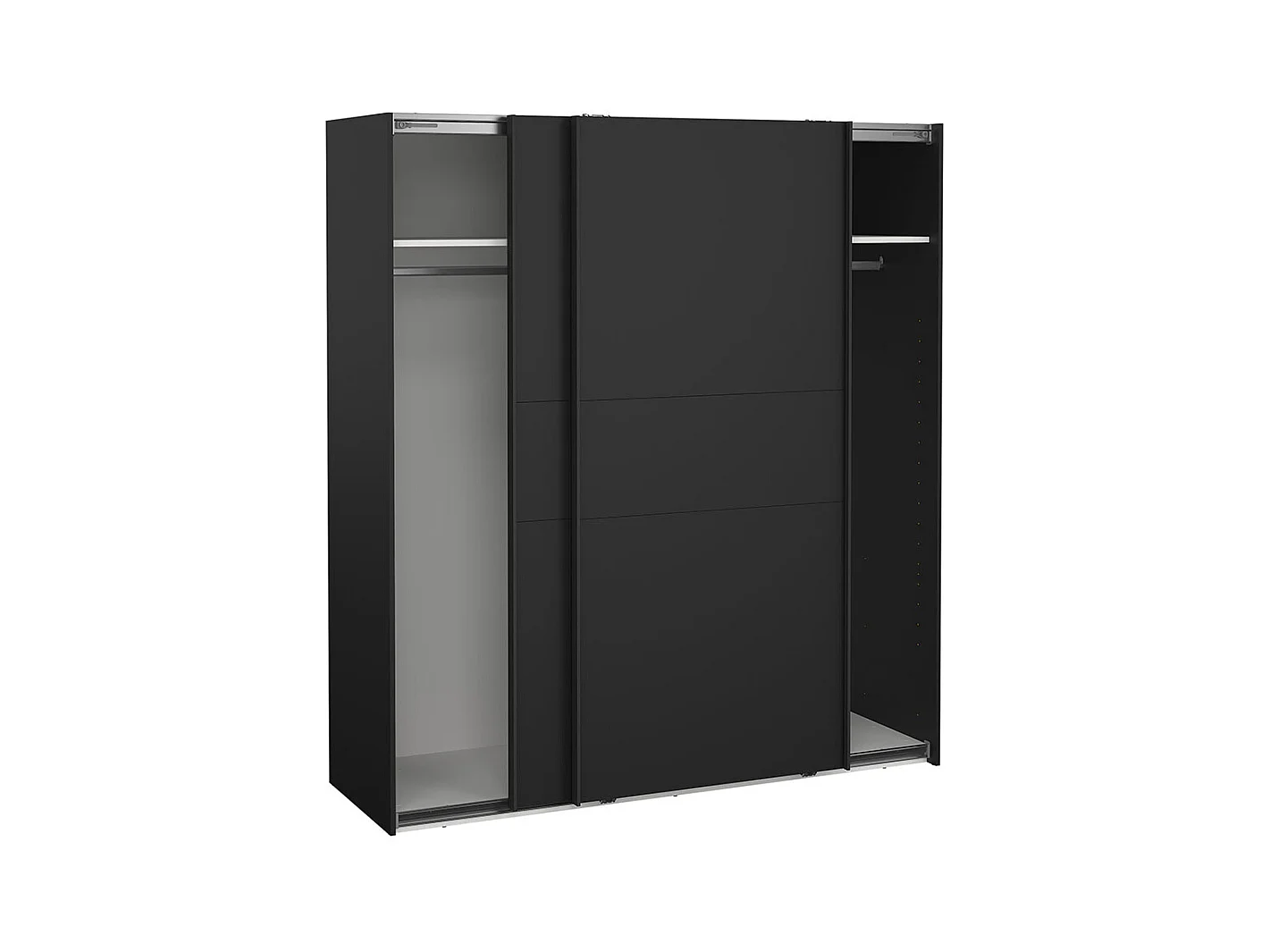Como armoire coulissante 2 portes 180x200cm noir mat.