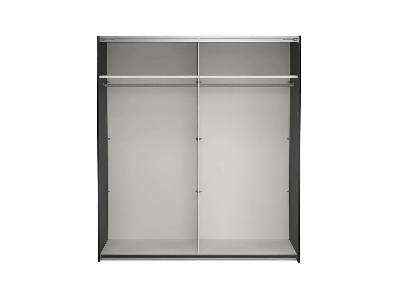 Como armoire coulissante 2 portes 180x200cm noir mat.