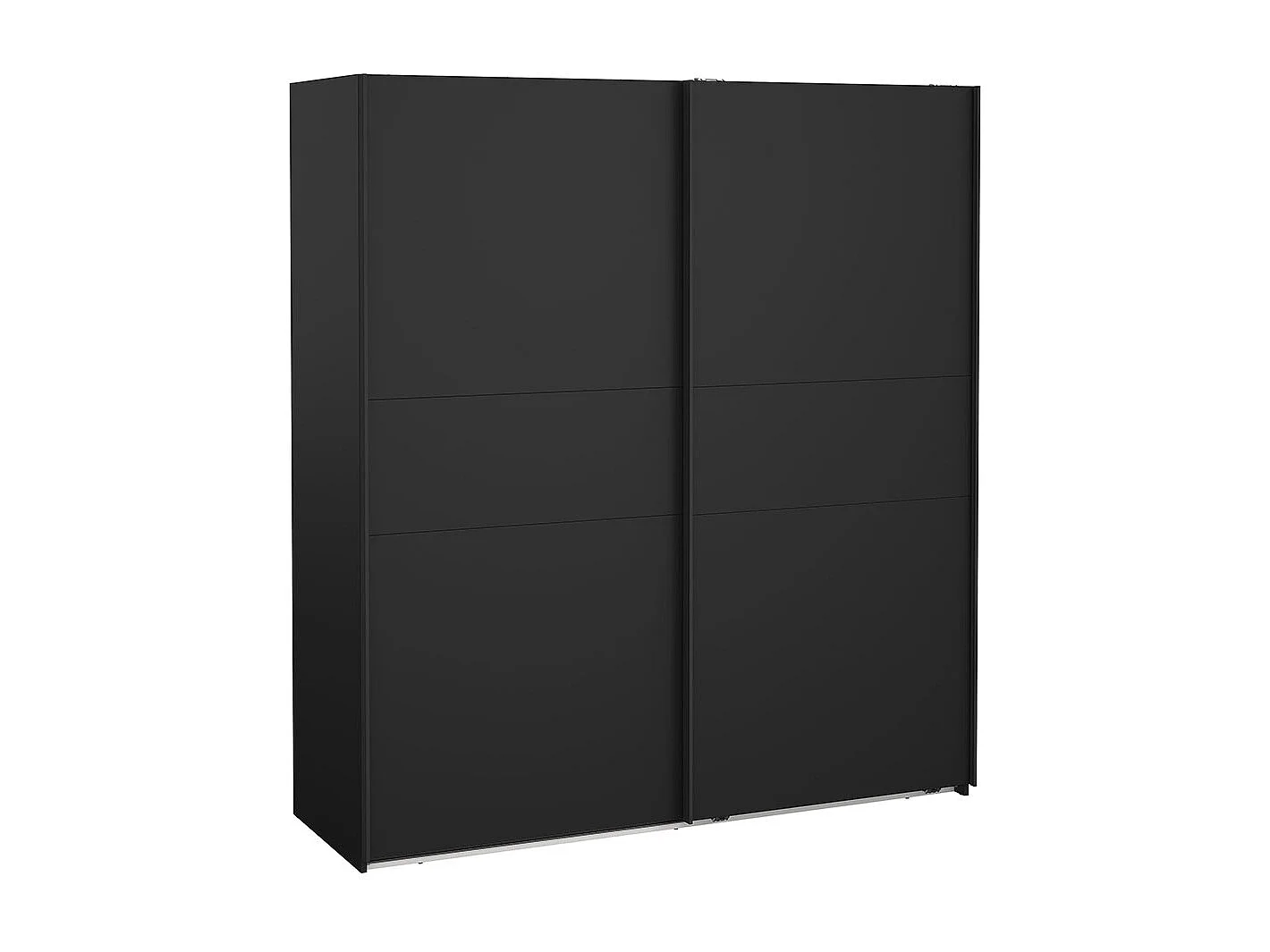 Como armoire coulissante 2 portes 180x200cm noir mat.