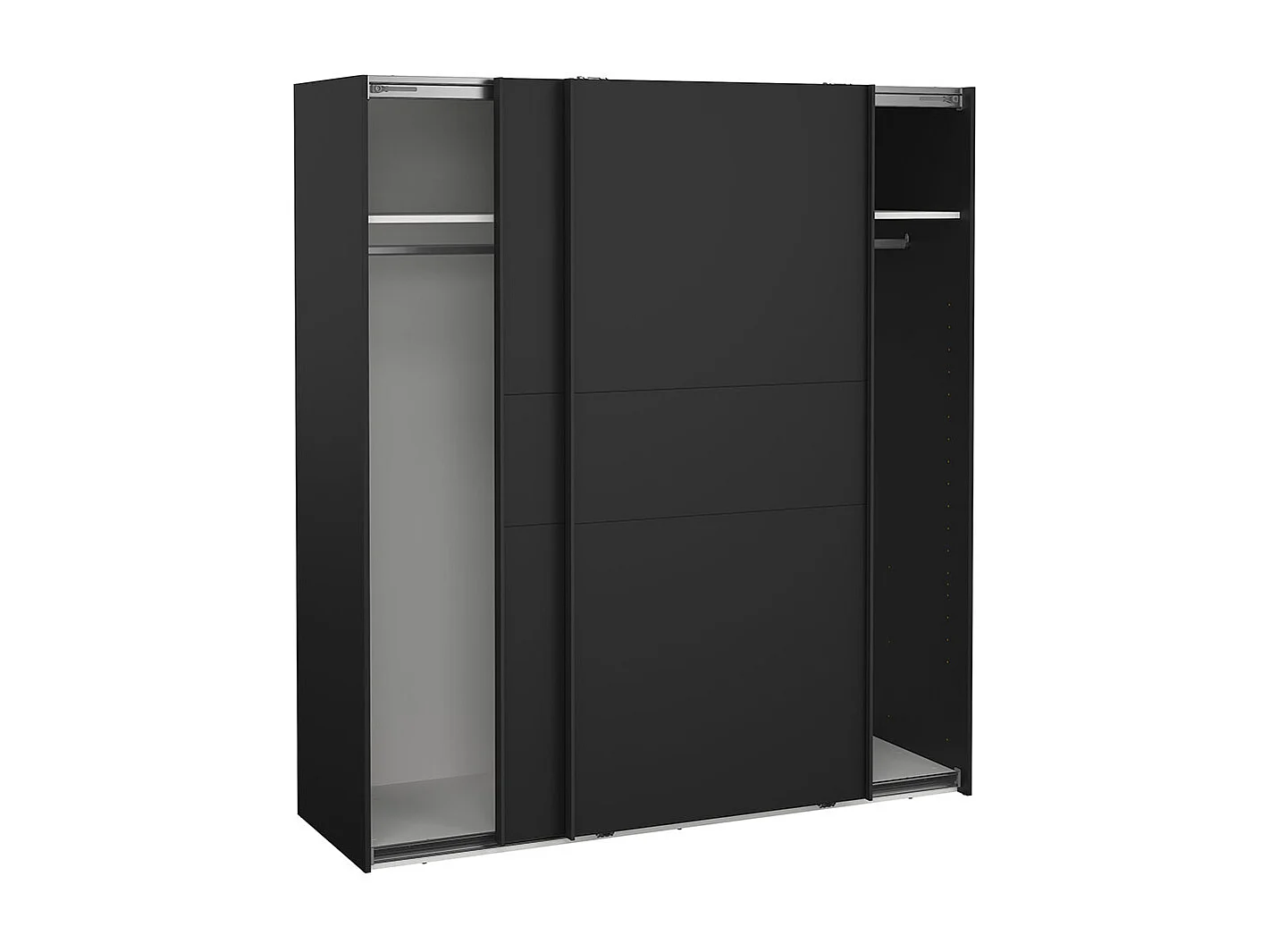 Como armoire coulissante 2 portes 180x200cm noir mat.