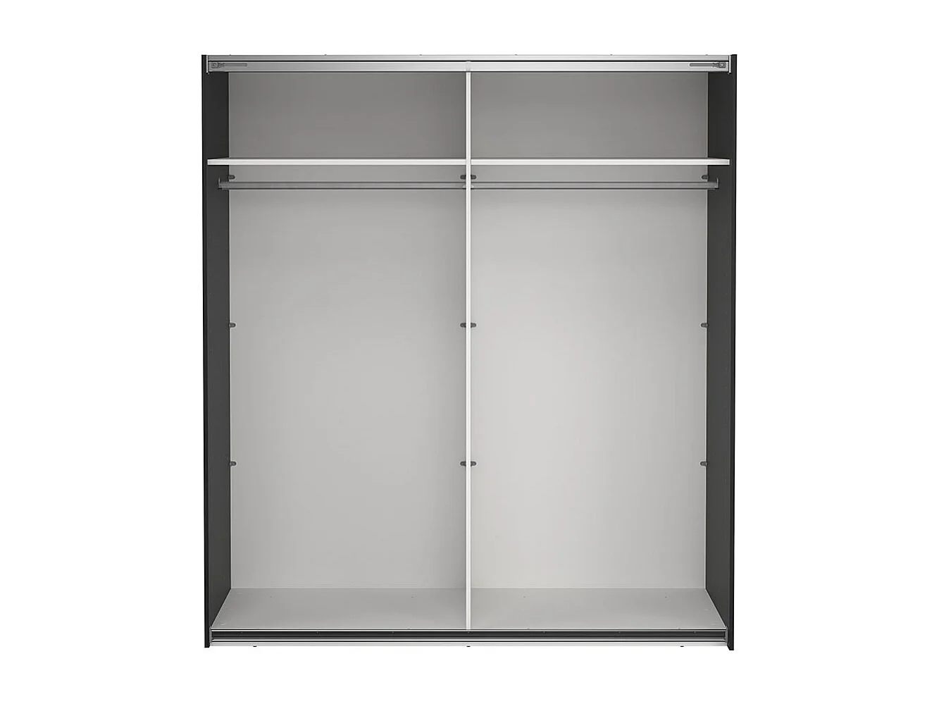 Como armoire coulissante 2 portes 180x200cm noir mat.