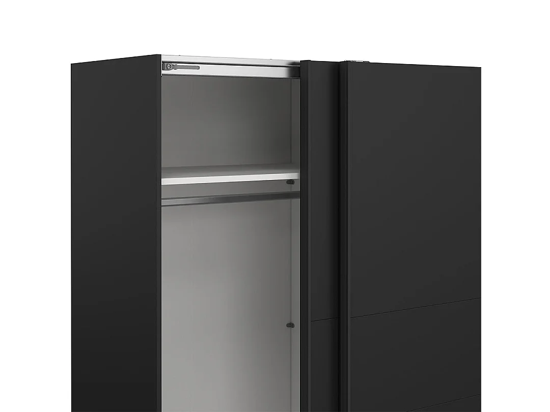 Como armoire coulissante 2 portes 180x200cm noir mat.